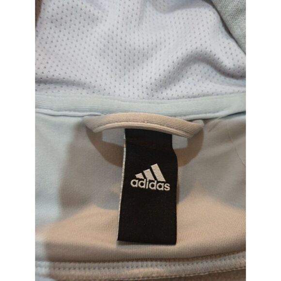 Men's Adidas Fleece Pullover Hoodie Large Sweatshirt Grey Logo Large - Picture 7 of 7